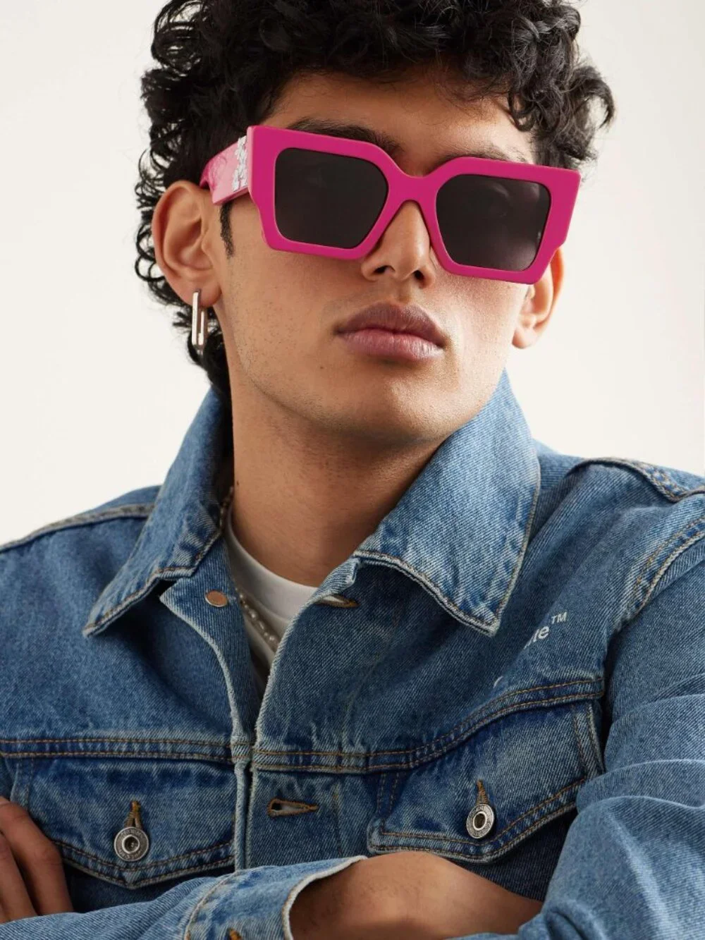 Off-White OERI003 6807 Square Sunglasses – Pink / Grey